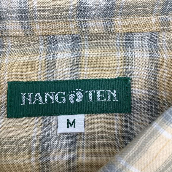Hang Ten Mens Long Sleeve Button Up Shirt Yellow Size Medium NWT - Picture 4 of 6